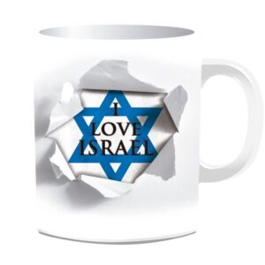 Taza I Love Israel Estrella de David al fondo